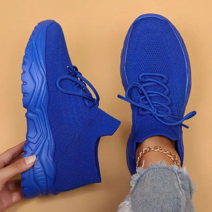 Women’s Plus-Size Flyknit Slip-On Sneakers – Breathable Sock Shoes